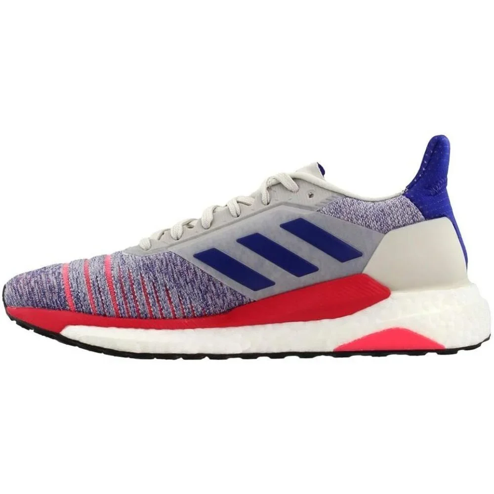 Adidas Womens Solar Glide Running Shoes Raw‎ White/Active Blue/Shock Red Size 11